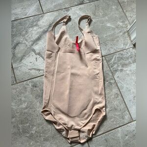 OnCore Sculpting Open-Bust Panty Bodysuit in soft nude